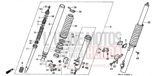 FORCELLA ANTERIORE (XR250RE/RF) XR250RE di 1984